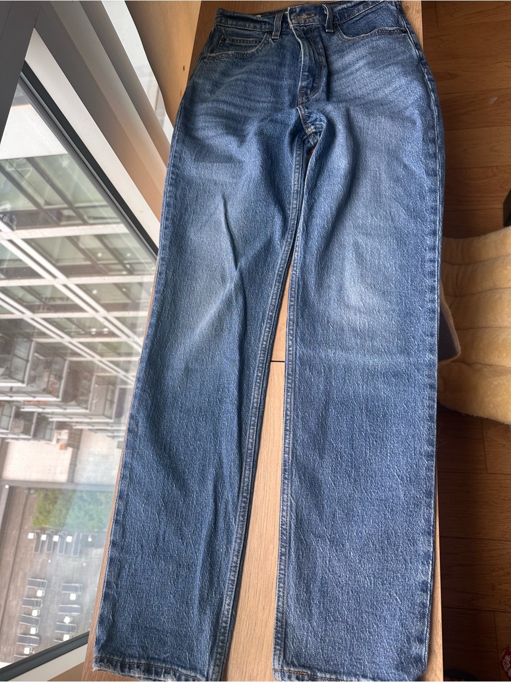 Levi's Premium 70s high slim straight in Medium Blue Wash